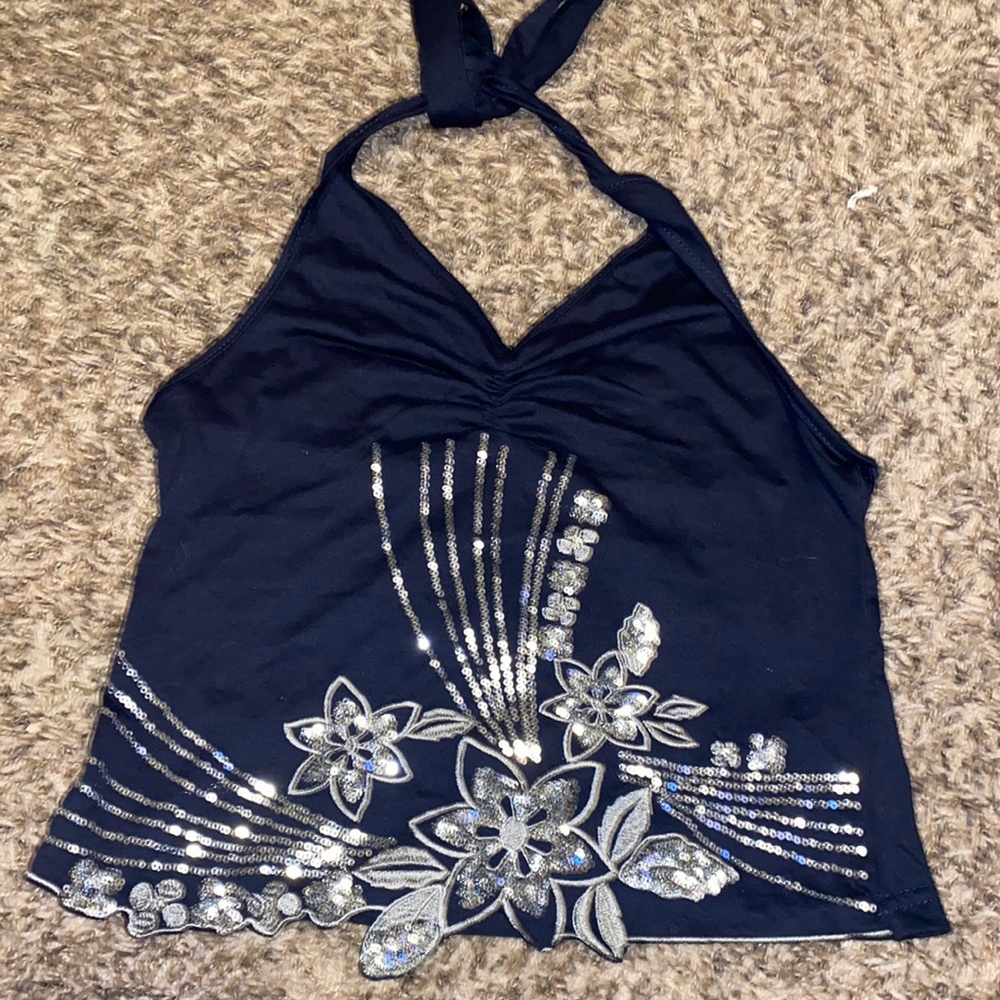 Blinged flower print